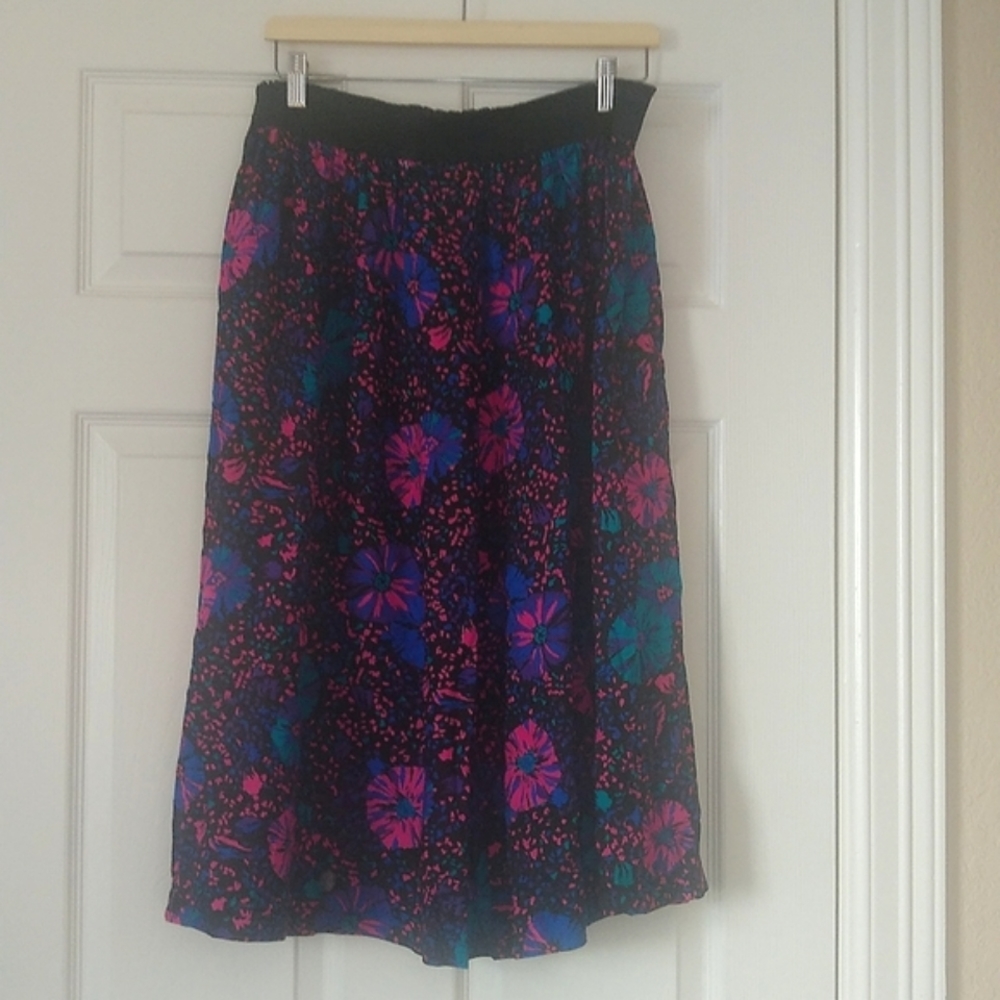 Black Floral Circle Skirt